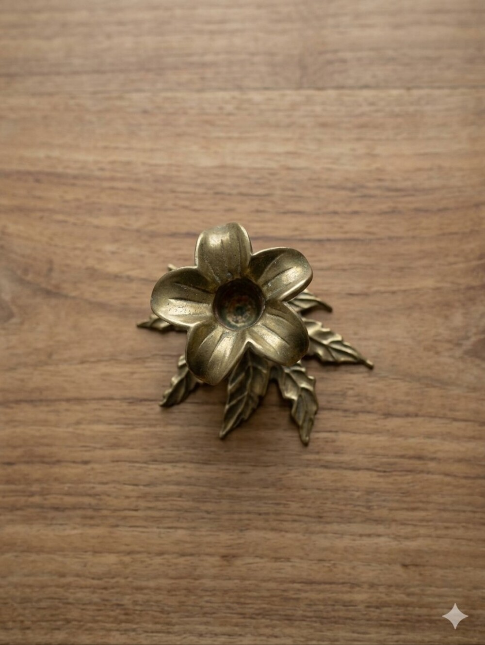 Brass Floral Candle Holder / Antique Candle Holder